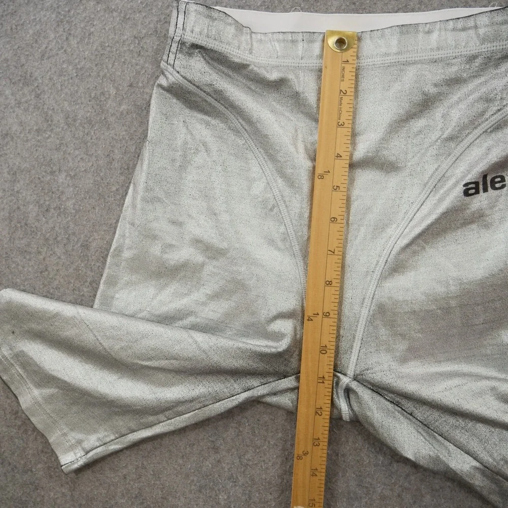 Adidas x Alexander Wang Shorts Womens Small Silver Metallic Cycling Stretch Logo